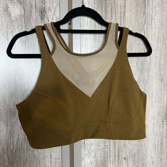 Lululemon LAB Mesh Sports Bra High Neck Crossback Straps Size 12 - Picture 1 of 6